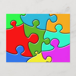 Psychedelisches Puzzle Postkarte