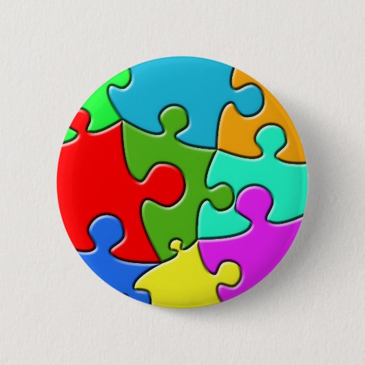 Psychedelisches Puzzlespiel Button (Vorderseite)
