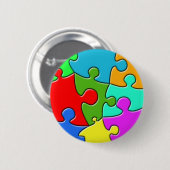Psychedelisches Puzzlespiel Button (Vorne & Hinten)
