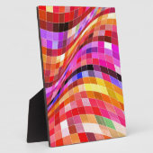 Psychedelisches Quadratmuster Fotoplatte (Seite)