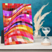 Psychedelisches Quadratmuster Fotoplatte (Seite)