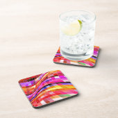 Psychedelisches Quadratmuster Getränkeuntersetzer (Rechte Seite)