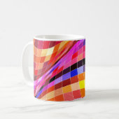 Psychedelisches Quadratmuster Kaffeetasse (Vorderseite Links)