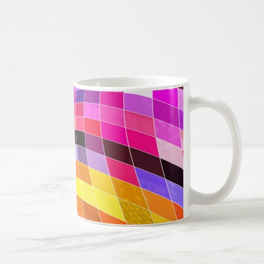 Psychedelisches Quadratmuster Kaffeetasse (Rechts)