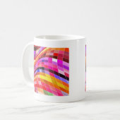 Psychedelisches Quadratmuster Kaffeetasse (Vorderseite Links)