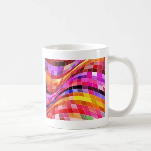 Psychedelisches Quadratmuster Kaffeetasse (Rechts)