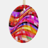 Psychedelisches Quadratmuster Keramikornament (Rechts)
