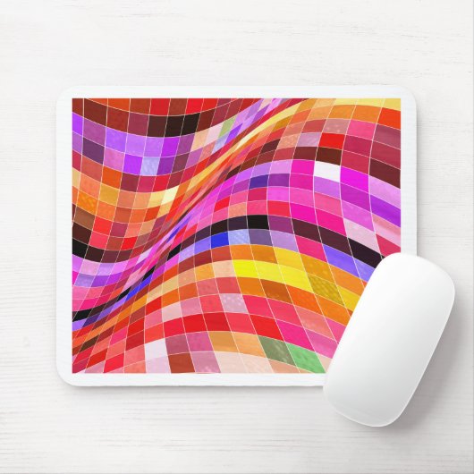 Psychedelisches Quadratmuster Mousepad (Mit Mouse)