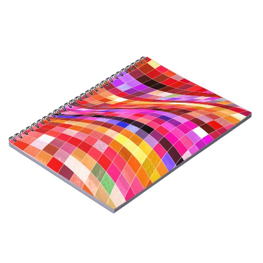 Psychedelisches Quadratmuster Notizblock (Linke Seite)