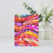 Psychedelisches Quadratmuster Postkarte (Stehend Vorderseite)