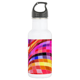 Psychedelisches Quadratmuster Trinkflasche