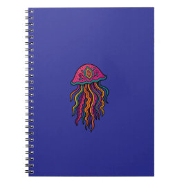 Psychedelisches Quallen-Spiralnotizbuch Notizblock