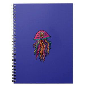 Psychedelisches Quallen-Spiralnotizbuch Notizblock