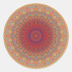 Psychedelisches Radialmuster: Runder Aufkleber