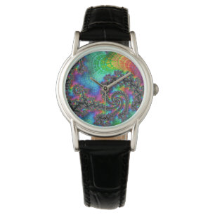 Psychedelisches Rainbow-Fraktal Armbanduhr