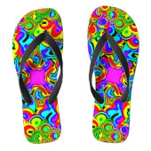 Psychedelisches Rainbow-Fraktal Sandals Badesandalen (Fußbett)