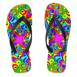 Psychedelisches Rainbow-Fraktal Sandals Badesandalen
