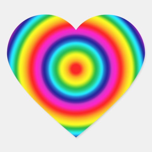 Psychedelisches Rainbow-Muster Herz-Aufkleber (Vorderseite)