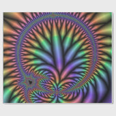 Psychedelisches Rainbow Pflanze Wrapping Paper Geschenkpapier (Flach)