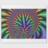 Psychedelisches Rainbow Pflanze Wrapping Paper Geschenkpapier (Flach)