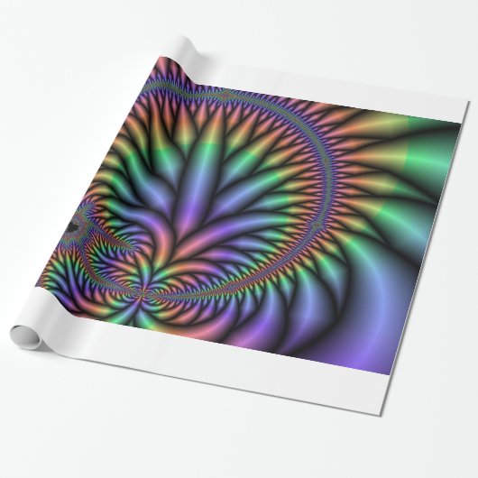 Psychedelisches Rainbow Pflanze Wrapping Paper Geschenkpapier (Ungerollt)