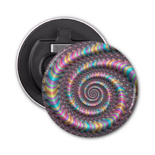 Psychedelisches Rainbow Unicorn Funky Nautilus Fra Flaschenöffner (Vorderseite)