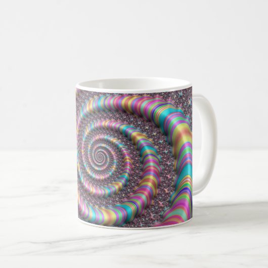 Psychedelisches Rainbow Unicorn Funky Nautilus Fra Kaffeetasse (VorderseiteRechts)