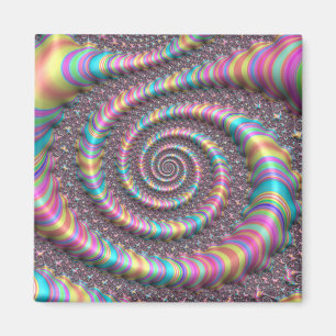Psychedelisches Rainbow Unicorn Funky Nautilus Fra Magnet