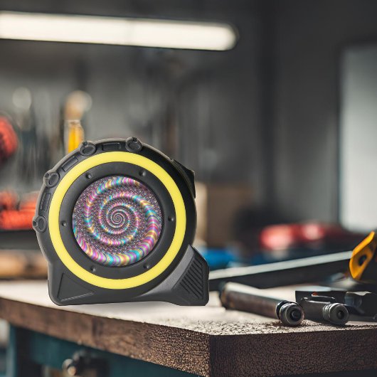 Psychedelisches Rainbow Unicorn Funky Nautilus Fra Maßband