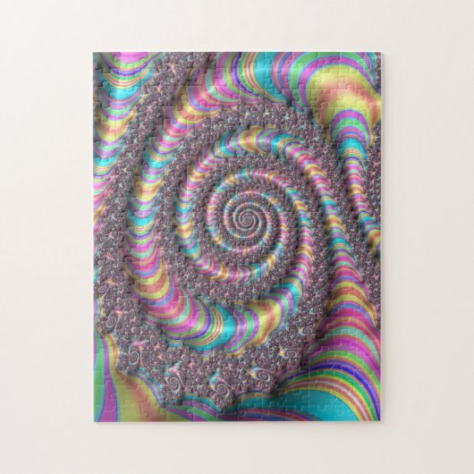 Psychedelisches Rainbow Unicorn Funky Nautilus Fra Puzzle (Vertikal)