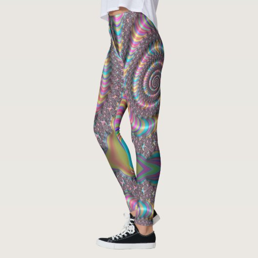 Psychedelisches Rainbow Unicorn Nautilus 3D-Frakta Leggings (Links)