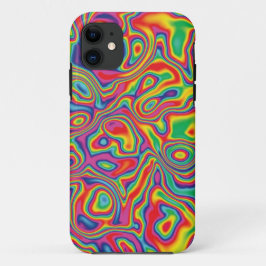 Psychedelisches Regenbogen-Öl-Muster iPhone 11 Hülle