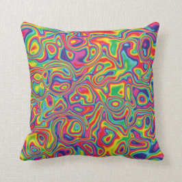 Psychedelisches Regenbogen-Öl-Muster Kissen