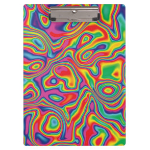 Psychedelisches Regenbogen-Öl-Muster Klemmbrett