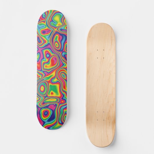 Psychedelisches Regenbogen-Öl-Muster Skateboard (Vorderseite)