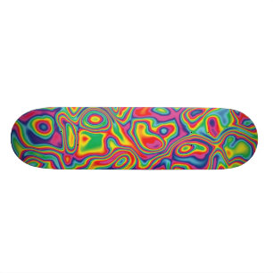 Psychedelisches Regenbogen-Öl-Muster Skateboard