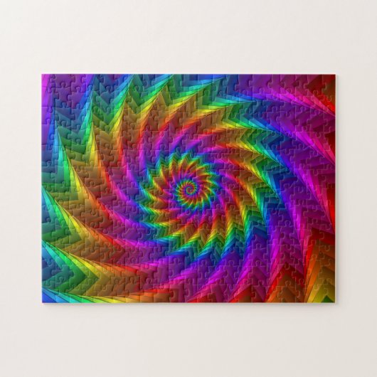 Psychedelisches Regenbogen-Spiralen-Puzzlespiel Puzzle (Horizontal)
