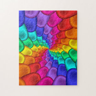 Psychedelisches Regenbogen-Spiralen-Puzzlespiel Puzzle
