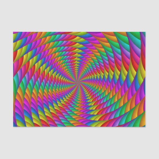 Psychedelisches Regenbogen-Spiralen-Seidenpapier Seidenpapier (Vorderseite)