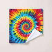 Psychedelisches Regenbogen-Tie-Dye-Handtuch-Set Badhandtuch Set (Waschlappen)