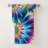Psychedelisches Regenbogen-Tie-Dye-Handtuch-Set Badhandtuch Set (Insitu)