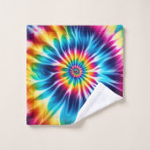 Psychedelisches Regenbogen-Tie-Dye-Handtuch-Set Badhandtuch Set (Waschlappen)