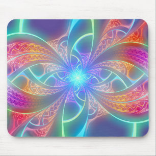 Psychedelisches Regenbogen-Wirbels-Fraktal-Muster Mousepad