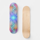 Psychedelisches Regenbogen-Wirbels-Fraktal-Muster Skateboard (Vorderseite)