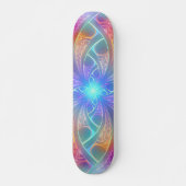Psychedelisches Regenbogen-Wirbels-Fraktal-Muster Skateboard (Vorne)