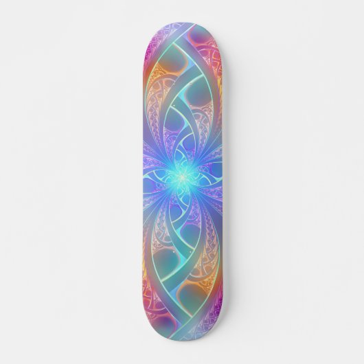Psychedelisches Regenbogen-Wirbels-Fraktal-Muster Skateboard (Vorne)