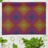 Psychedelisches Regenbogen-Zickzack Muster Geschirrtuch (Gefaltet)