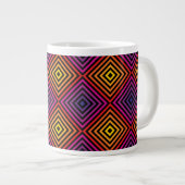 Psychedelisches Regenbogen-Zickzack Muster Jumbo-Tasse (Vorderseite Rechts)