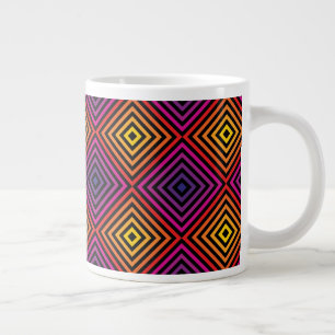 Psychedelisches Regenbogen-Zickzack Muster Jumbo-Tasse