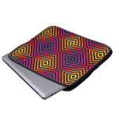 Psychedelisches Regenbogen-Zickzack Muster Laptopschutzhülle (Vorne Knopf)